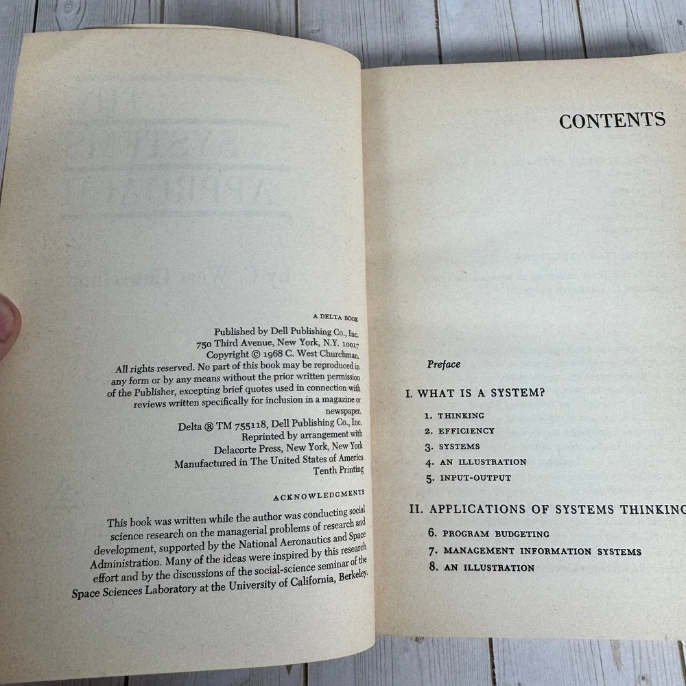 The Systems Approach C. West Churchman 1968 Tenth Printing Management Business